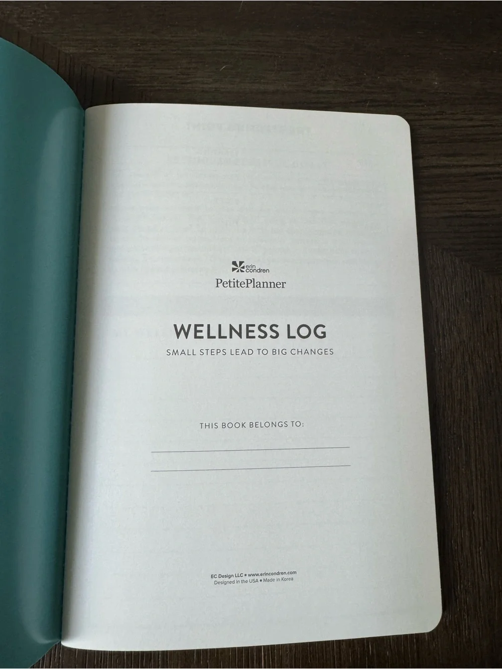 Wellness Log Ombre Notebook - Pink to Teal